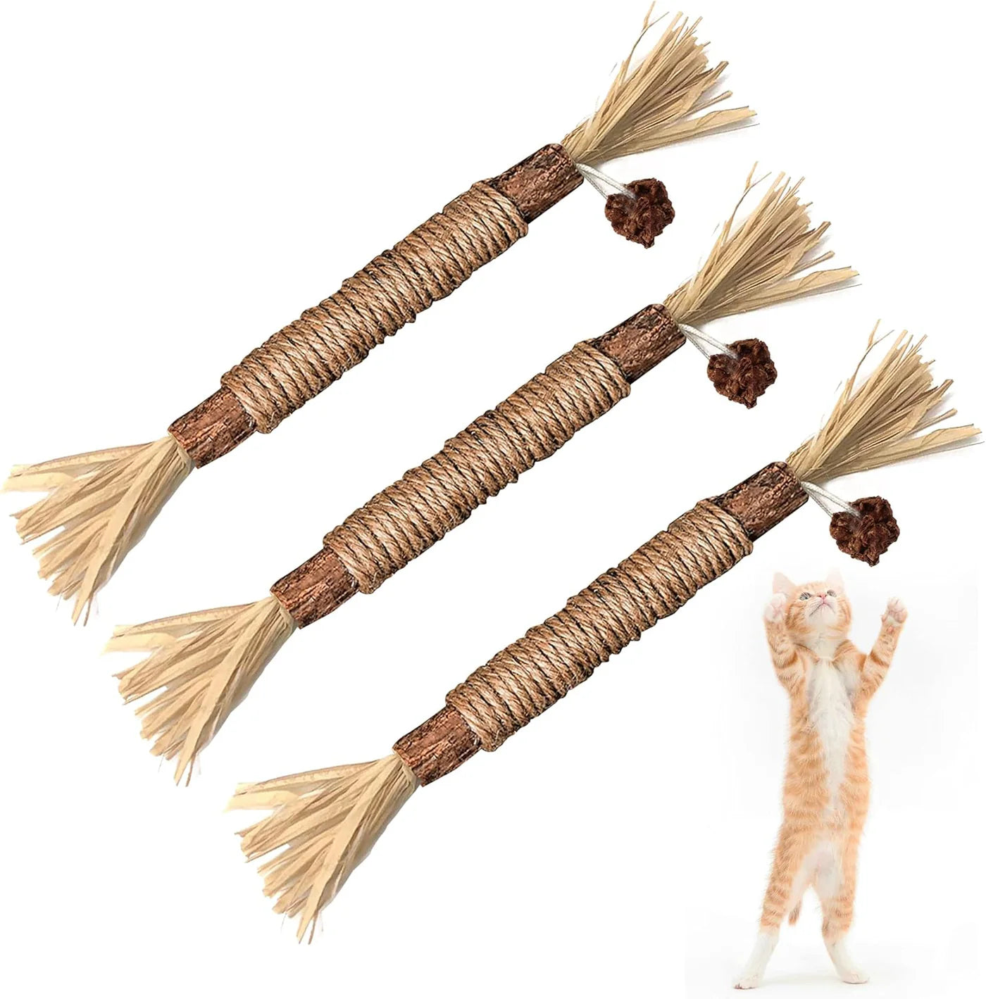 🔥😻Natural Silvervine Chew Sticks – Organic Dental Treats for Cats