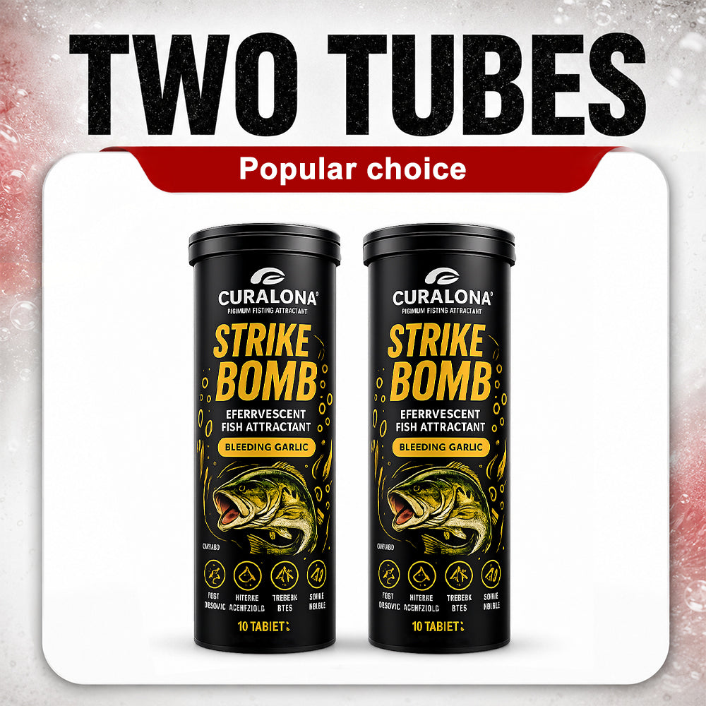 🔥Last Day 75% OFF🔥 |✅Curalona® Strike Bombs — New Freshwater & Saltwater Fizzing Bait Booster with Scent & Color-Cloud Action