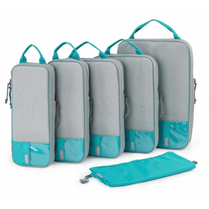 Gravelreign Compression Packing Cubes for Suitcases - 6 Set Travel Organizer Polyester Cubes for Luggage Organization SpringStatements